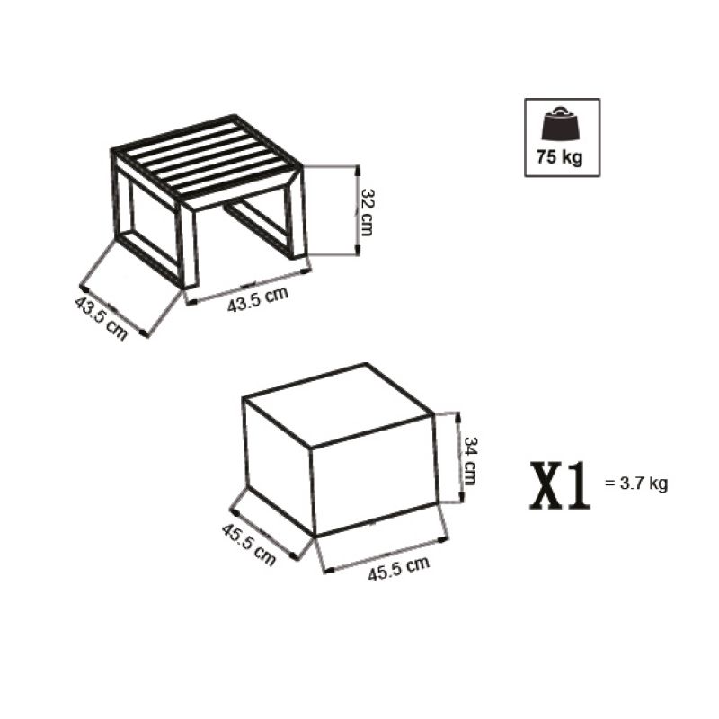 ARGENTUM - tavolino da giardino in alluminio