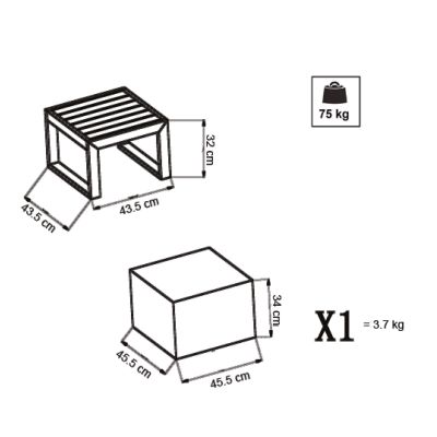 ARGENTUM - tavolino da giardino in alluminio