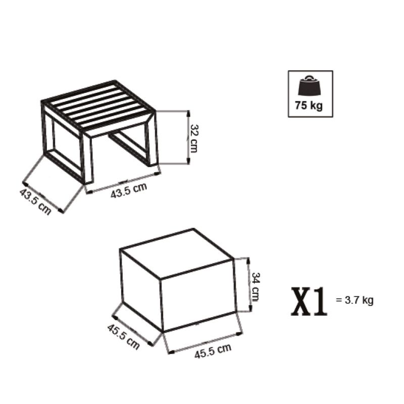 ARGENTUM - tavolino da giardino in alluminio