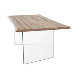 ANSON - tavolo da pranzo moderno in vetro e legno