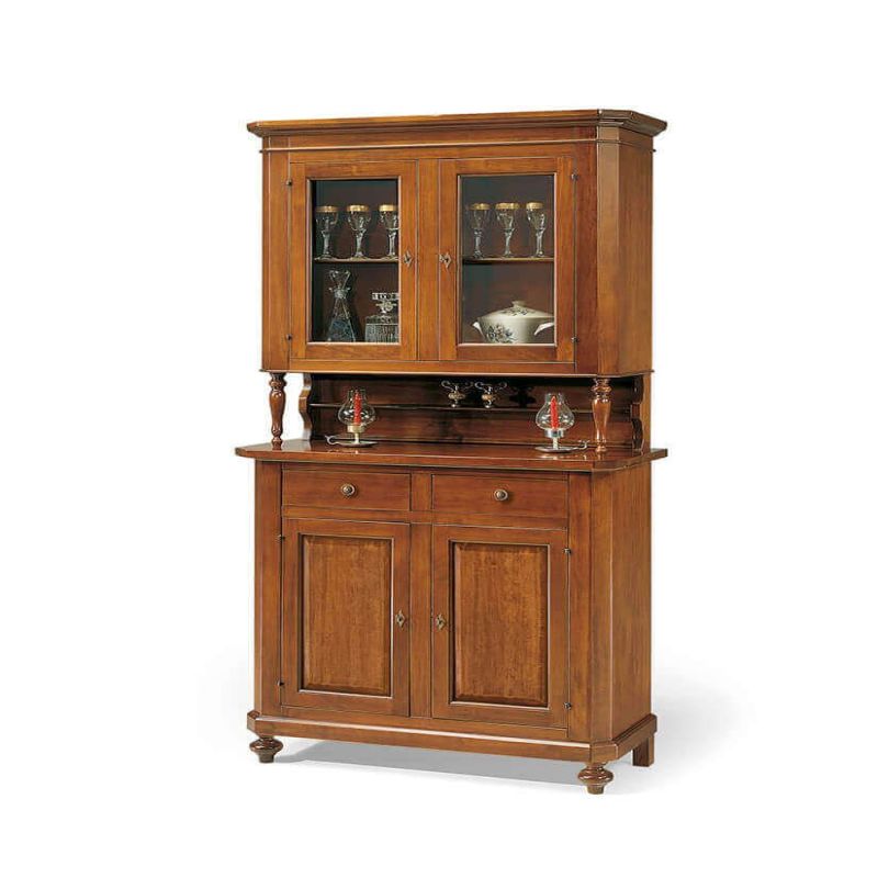CHELSEY - credenza con vetrina in legno massello