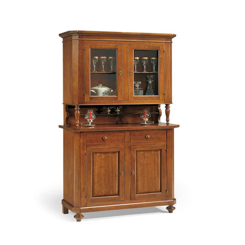 CHELSEY - credenza con vetrina in legno massello