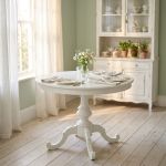 BARRY - tavolo da pranzo allungabile in legno massello tondo