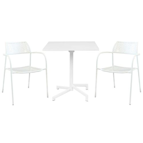 OPERA - set tavolo in alluminio cm 70 x 70 x 73 h con 2 poltrone Aviim