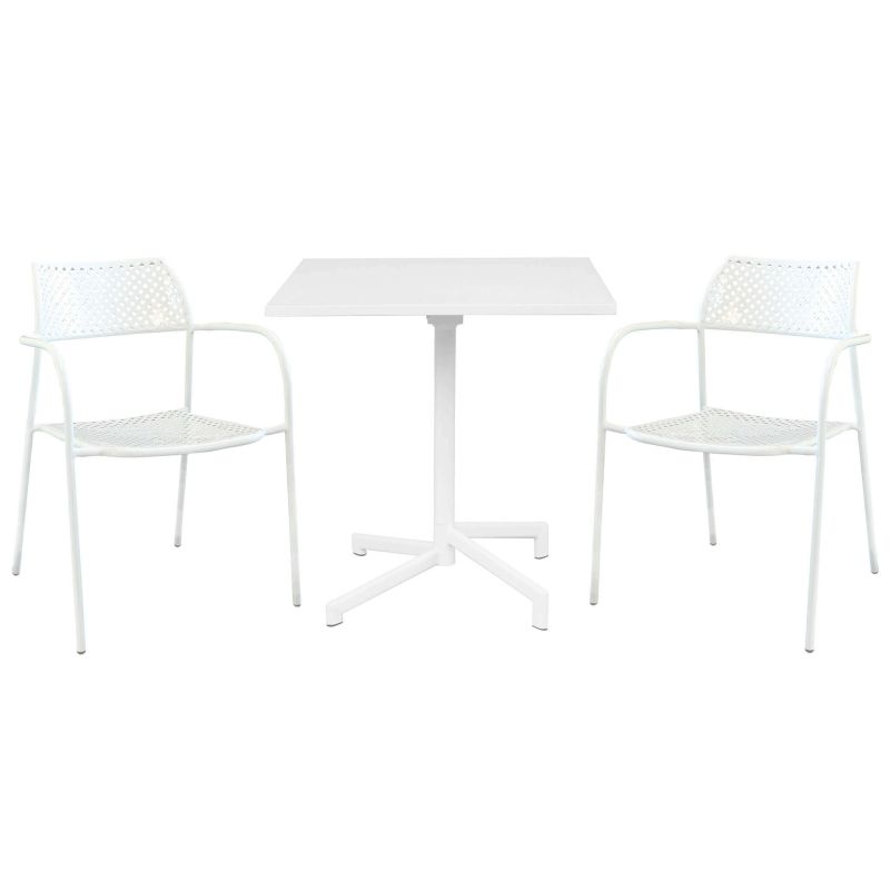 OPERA - set tavolo in alluminio cm 70 x 70 x 73 h con 2 poltrone Aviim