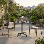 OPERA - set tavolo in alluminio cm 70 x 70 x 73 h con 2 poltrone Aviim