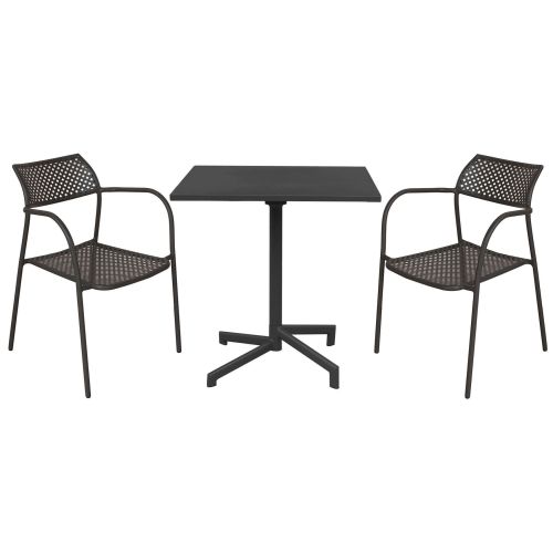 OPERA - set tavolo in alluminio cm 70 x 70 x 73 h con 2 poltrone Aviim