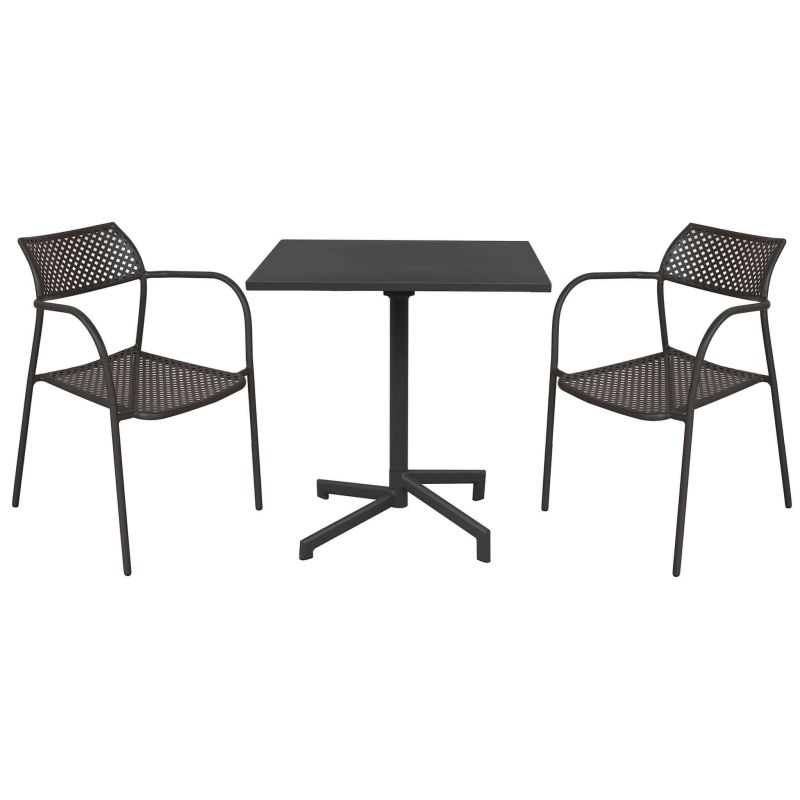 OPERA - set tavolo in alluminio cm 70 x 70 x 73 h con 2 poltrone Aviim