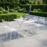 ROMANUS - set tavolo in metallo cm 110 x 70 x 72 h con 4 poltrone Romanus