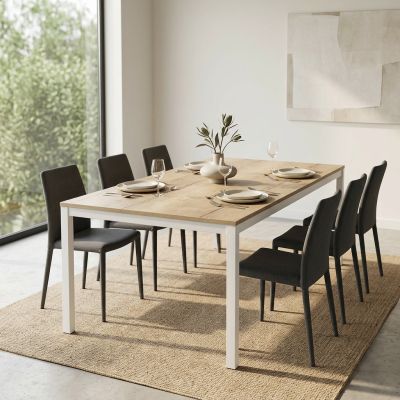 BENSON - tavolo da pranzo moderno in rovere nodato