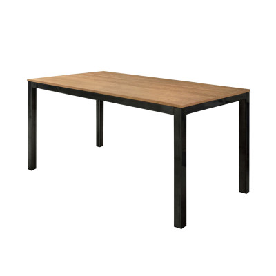 BERNARD - tavolo da pranzo moderno allungabile in acciaio e rovere