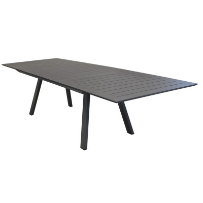 SPLENDOR - set tavolo in alluminio e teak cm 200/300 x 110 x 75 h con 6 poltrone Splendor
