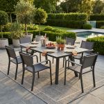 SPLENDOR - set tavolo in alluminio cm 200/300 x 110 x 75 h con 6 poltrone Splendor