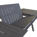 SPLENDOR - set tavolo in alluminio e teak cm 200/300 x 110 x 75 h con 6 poltrone Splendor