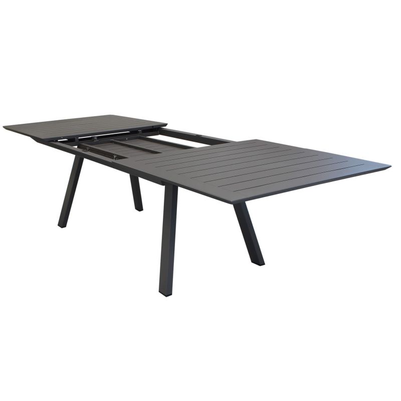 SPLENDOR - set tavolo in alluminio cm 200/300 x 110 x 75 h con 6 poltrone Splendor