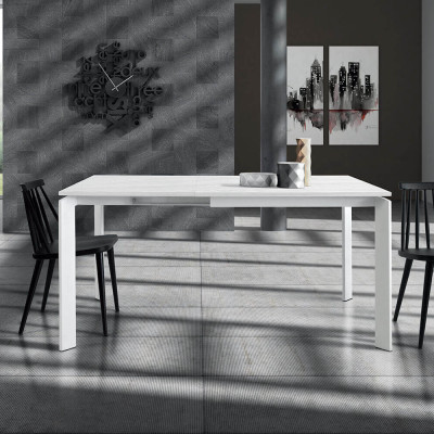 BRAXTON - tavolo da pranzo moderno allungabile in acciaio