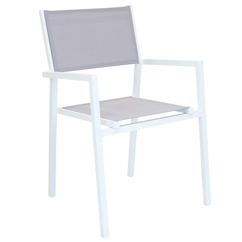 OMEN - set tavolo in alluminio cm 150 x 90 x 74 h con 6 poltrone Aulus