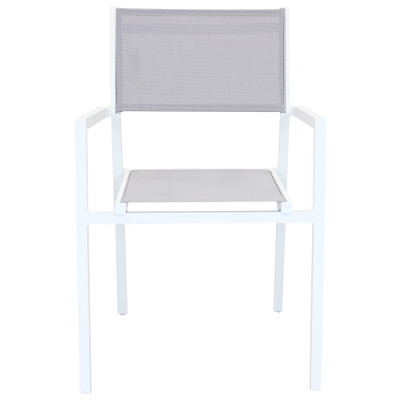 OMEN - set tavolo in alluminio cm 150 x 90 x 74 h con 6 poltrone Aulus
