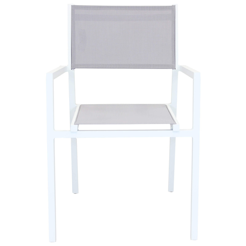 OMEN - set tavolo in alluminio cm 150 x 90 x 74 h con 6 poltrone Aulus