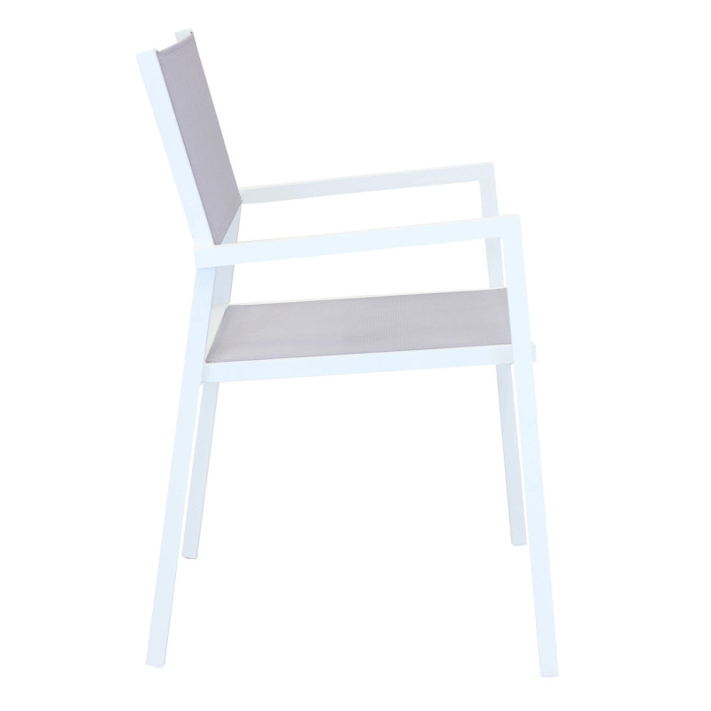 OMEN - set tavolo in alluminio cm 150 x 90 x 74 h con 6 poltrone Aulus