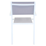 OMEN - set tavolo in alluminio cm 150 x 90 x 74 h con 6 poltrone Aulus