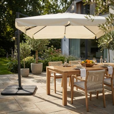 BACTRUS - ombrellone da giardino decentrato 3 x 3 m