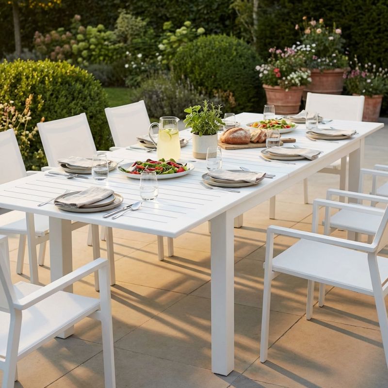 ARGENTUM - tavolo da giardino allungabile in alluminio da 220