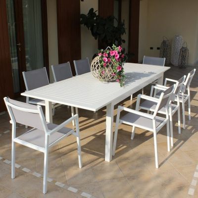 ARGENTUM - tavolo da giardino allungabile in alluminio da 220