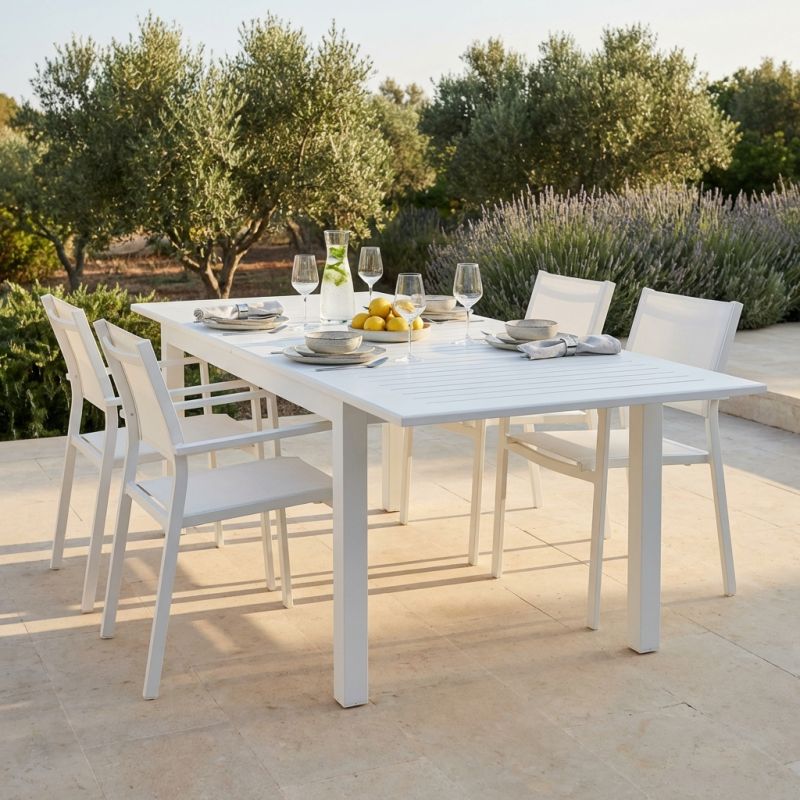 ARGENTUM - tavolo da giardino allungabile in alluminio da 150