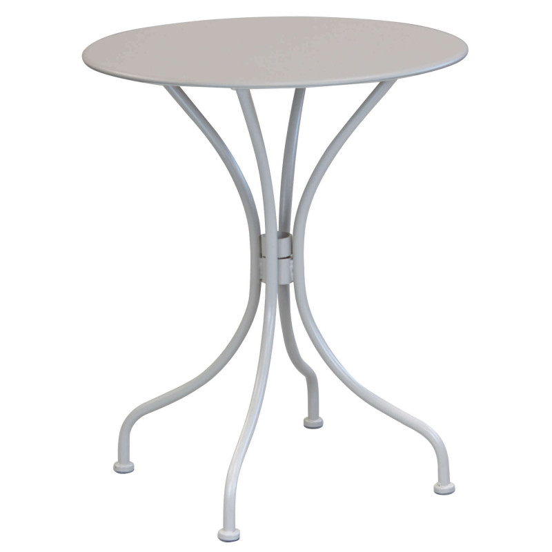 ROMANUS - set tavolo in alluminio e teak cm Ø 60 x 71h con 2 poltrone Romanus