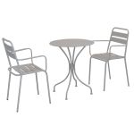 ROMANUS - set tavolo in metallo cm Ø 60 x 71h con 2 poltrone Romanus