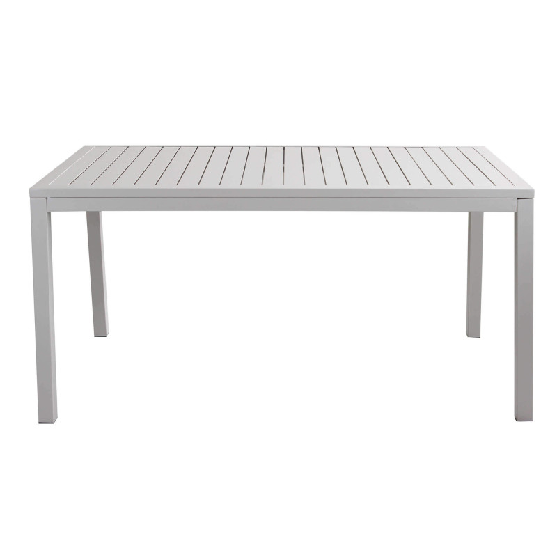 OMEN - set tavolo in alluminio e teak cm 150 x 90 x 74 h con 4 poltrone Aulus