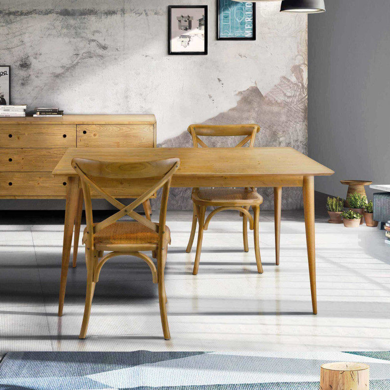 ABBY - sedia moderna in legno con seduta in paglia
