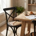 ABBY - sedia moderna in legno con seduta in paglia