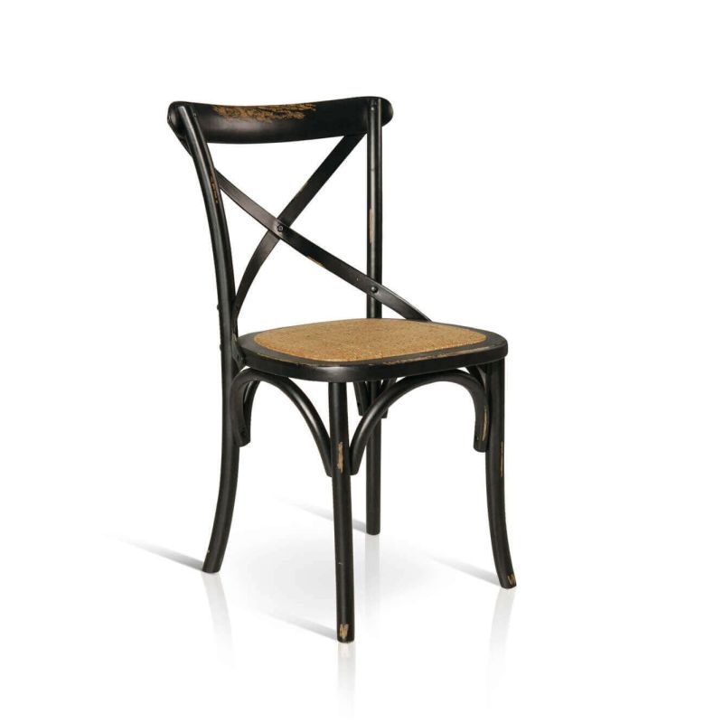 ABBY - sedia moderna in legno con seduta in paglia