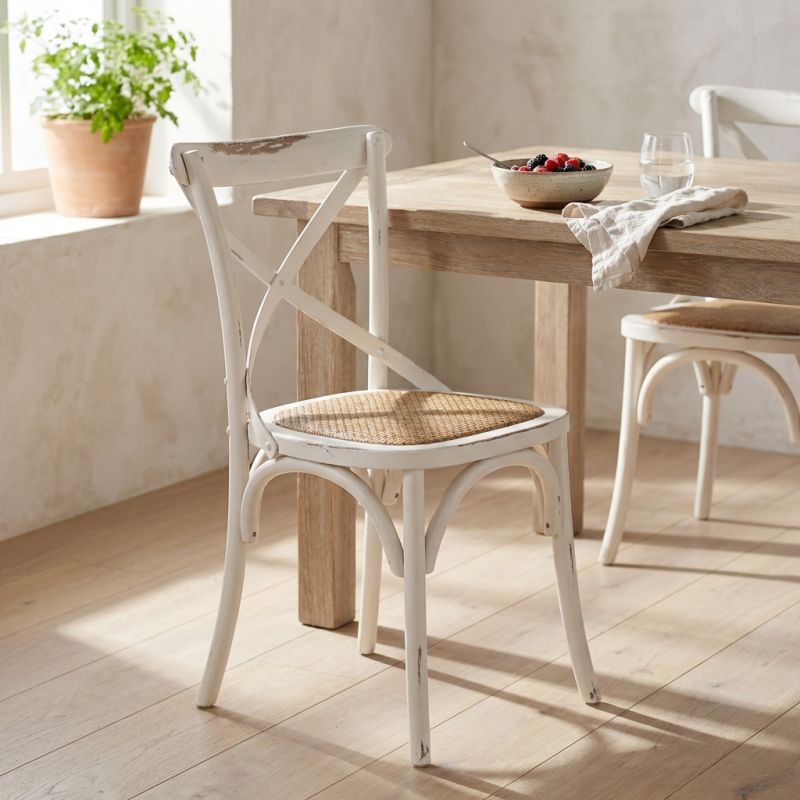 ABBY - sedia moderna in legno con seduta in paglia