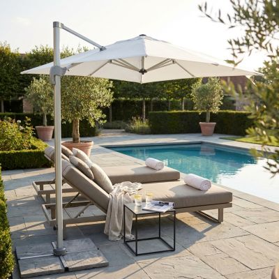 BACTRUS - ombrellone da giardino decentrato 3 x 3 m