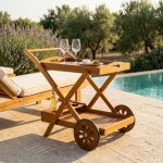 PODIUM - carrello da giardino portavivande in legno massiccio di acacia