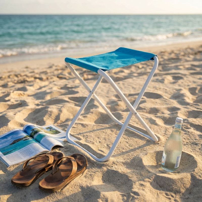 sgabello da spiaggia e campeggio pieghevole cm 30 x 38 x 35 h