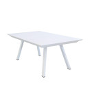 SPLENDOR - set tavolo in alluminio e teak cm 200/300 x 110 x 75 h con 10 poltrone Splendor