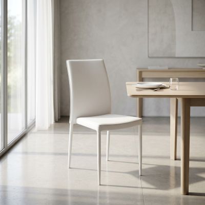 ALYSSIA - sedia moderna in ecopelle con struttura in acciaio