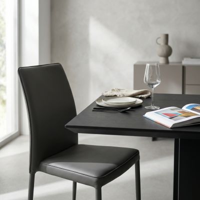 ALYSSIA - sedia moderna in ecopelle con struttura in acciaio