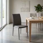 ALYSSIA - sedia moderna in ecopelle con struttura in acciaio