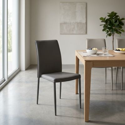 ALYSSIA - sedia moderna in ecopelle con struttura in acciaio