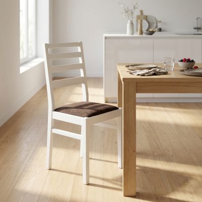 BEATRIX - sedia moderna in legno con seduta in stoffa