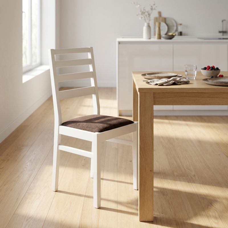 BEATRIX - sedia moderna in legno con seduta in stoffa