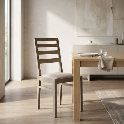 BEATRIX - sedia moderna in legno con seduta in stoffa