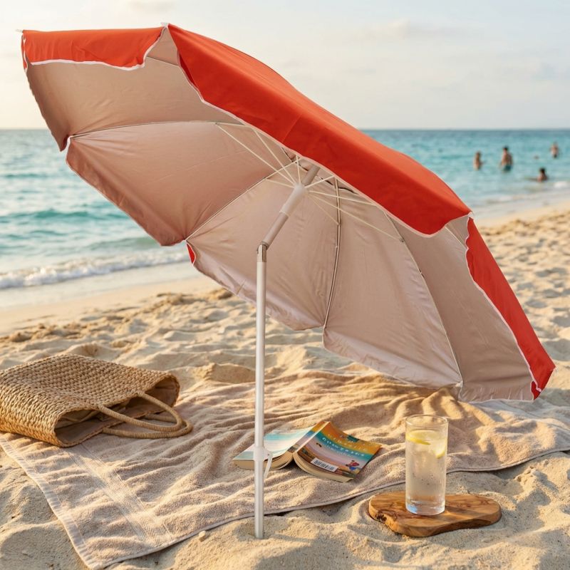 ombrellone da spiaggia in alluminio tondo