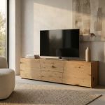 BURTON - mobile porta tv moderno in legno spazzolato