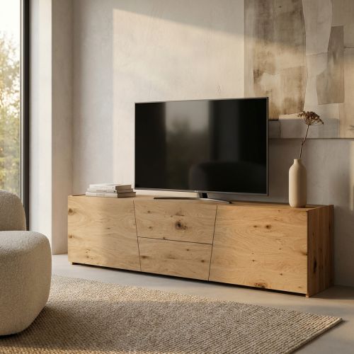 BURTON - mobile porta tv moderno in legno spazzolato